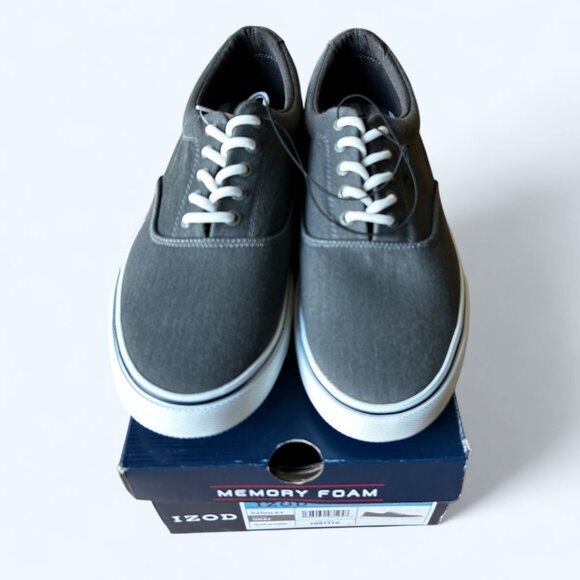 Izod Rangley Men's Lace Up Casual Canvas shoe Memory Foam Gray size 13 - Picture 7 of 9